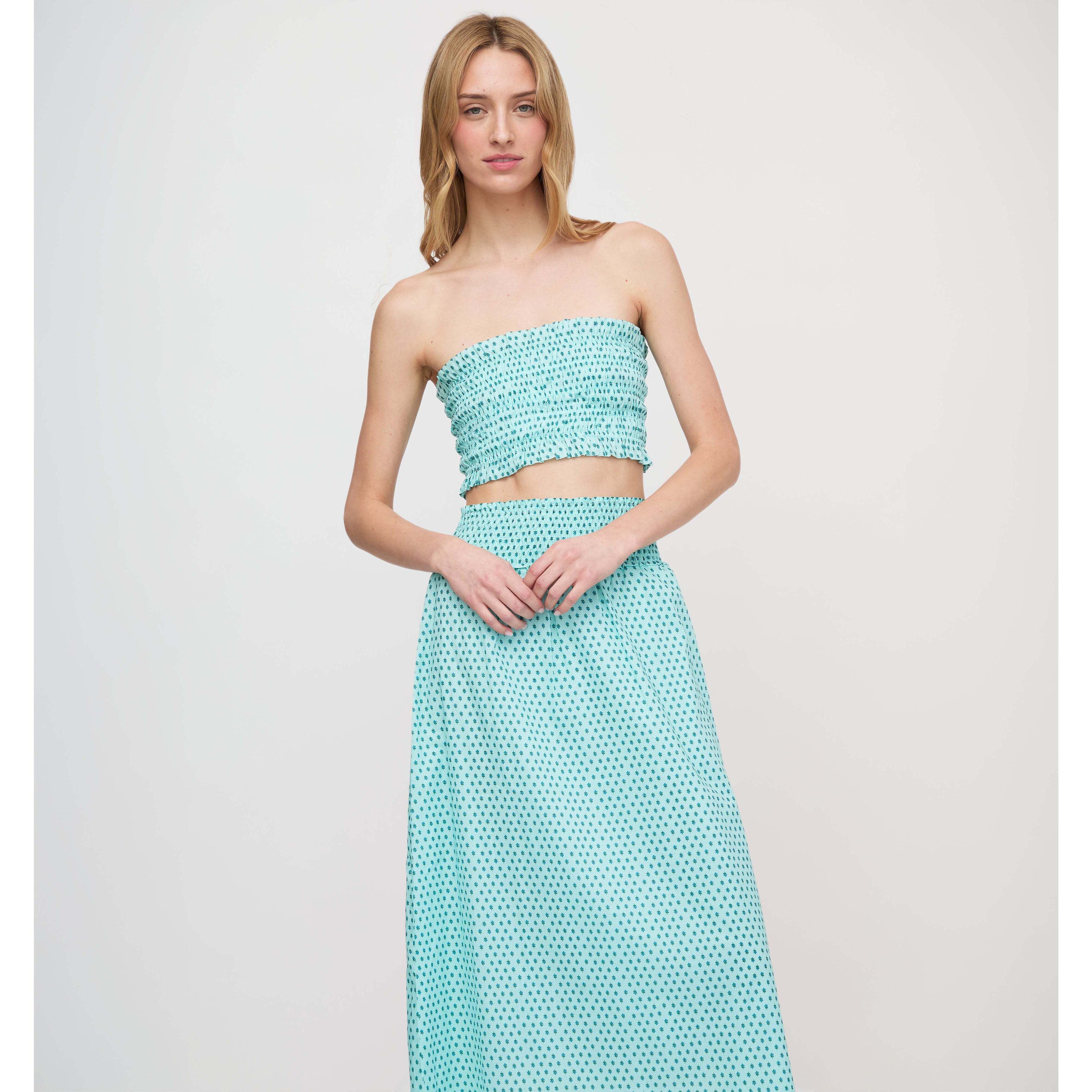 Hill House Home The June Nap Top - Teal Poppy Half Drop Size Steal Poppy Half Dr